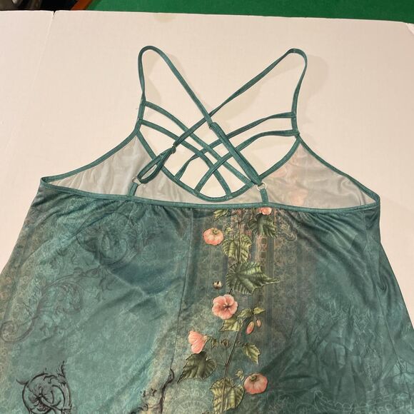 Green and pink whimsy floral dress - Picture 2 of 5